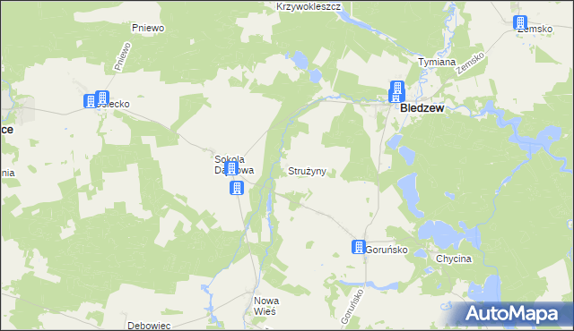 mapa Strużyny, Strużyny na mapie Targeo