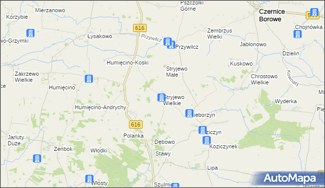 mapa Stryjewo Wielkie, Stryjewo Wielkie na mapie Targeo