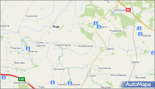 mapa Strzałkowice, Strzałkowice na mapie Targeo