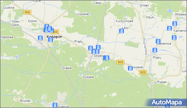 mapa Strzebiń, Strzebiń na mapie Targeo