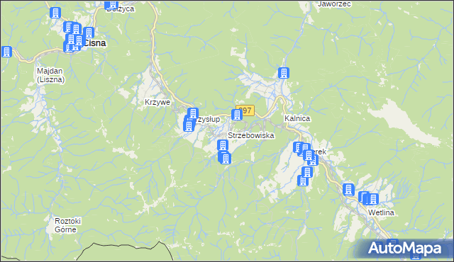 mapa Strzebowiska, Strzebowiska na mapie Targeo
