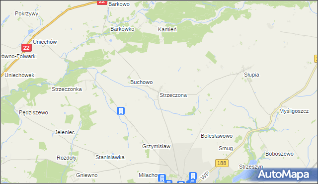 mapa Strzeczona, Strzeczona na mapie Targeo