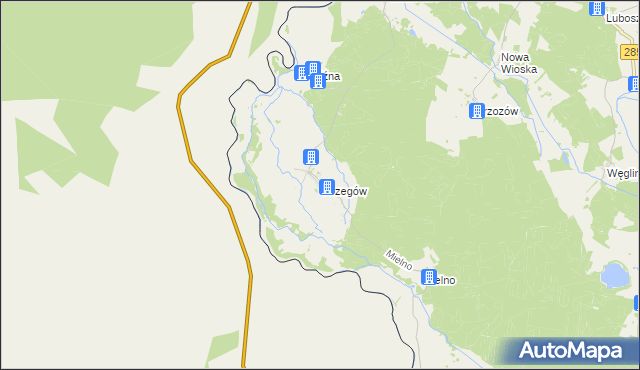 mapa Strzegów gmina Gubin, Strzegów gmina Gubin na mapie Targeo