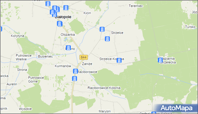mapa Strzelce-Kolonia, Strzelce-Kolonia na mapie Targeo