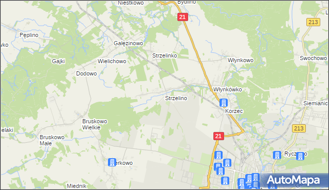 mapa Strzelino, Strzelino na mapie Targeo