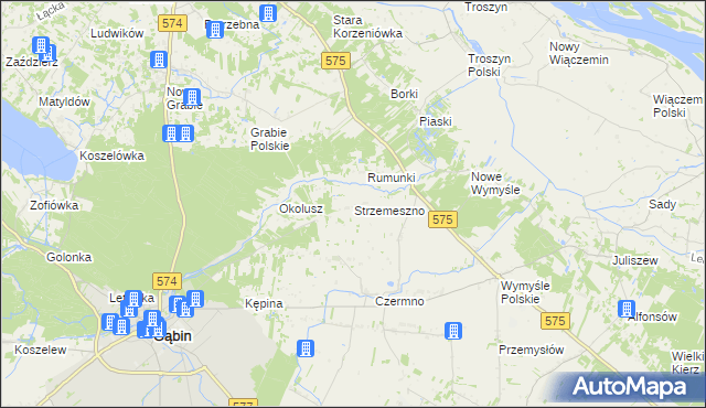 mapa Strzemeszno, Strzemeszno na mapie Targeo