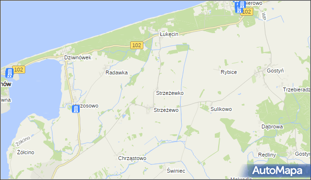 mapa Strzeżewko, Strzeżewko na mapie Targeo