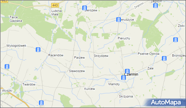 mapa Strzydzew, Strzydzew na mapie Targeo