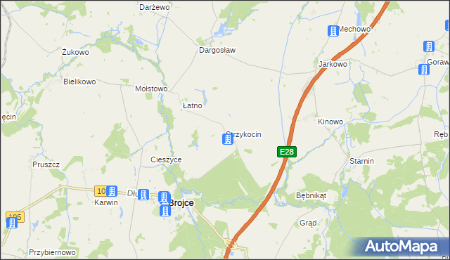 mapa Strzykocin, Strzykocin na mapie Targeo