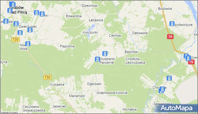 mapa Studzianki Pancerne, Studzianki Pancerne na mapie Targeo