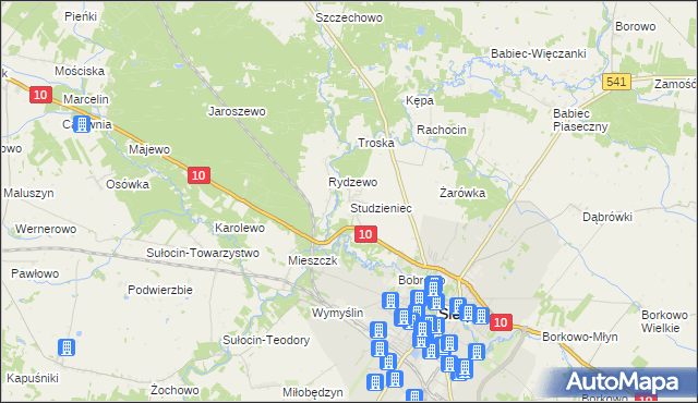 mapa Studzieniec gmina Sierpc, Studzieniec gmina Sierpc na mapie Targeo