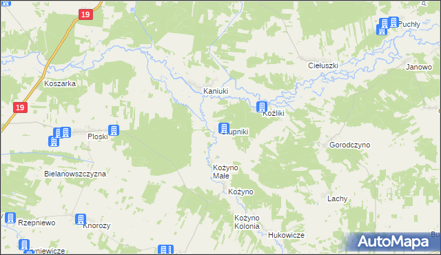 mapa Stupniki, Stupniki na mapie Targeo