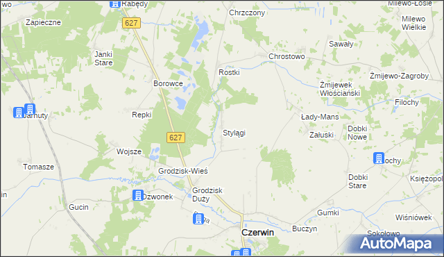 mapa Stylągi, Stylągi na mapie Targeo