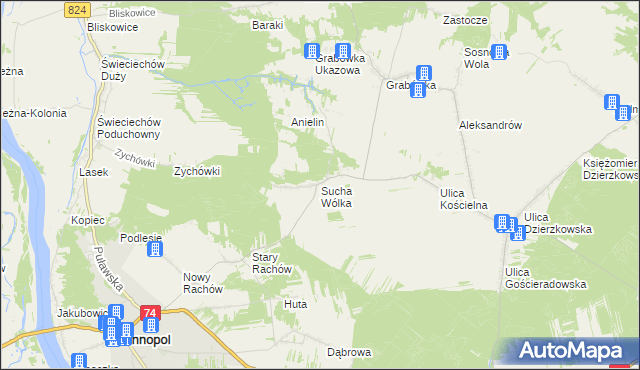 mapa Sucha Wólka, Sucha Wólka na mapie Targeo