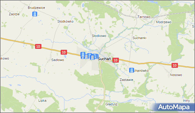 mapa Suchań, Suchań na mapie Targeo
