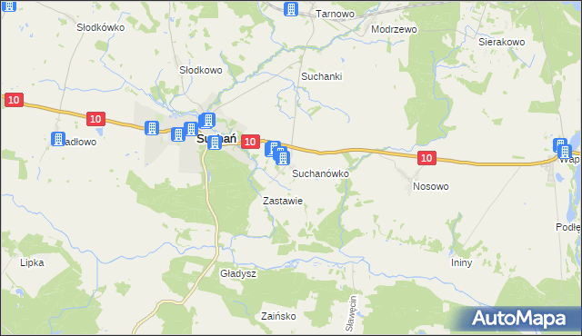 mapa Suchanówko, Suchanówko na mapie Targeo