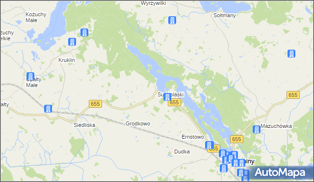 mapa Sucholaski, Sucholaski na mapie Targeo