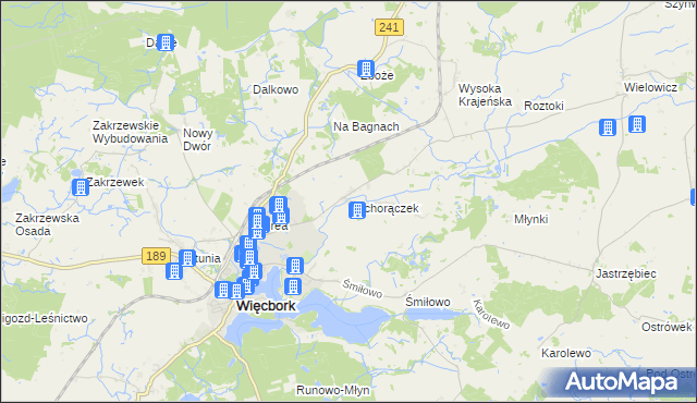 mapa Suchorączek, Suchorączek na mapie Targeo