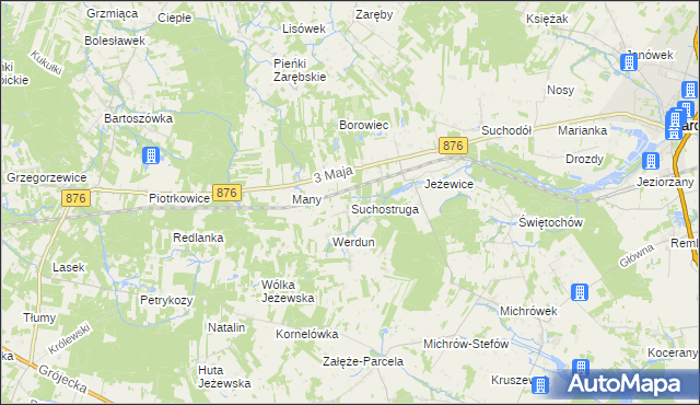 mapa Suchostruga, Suchostruga na mapie Targeo