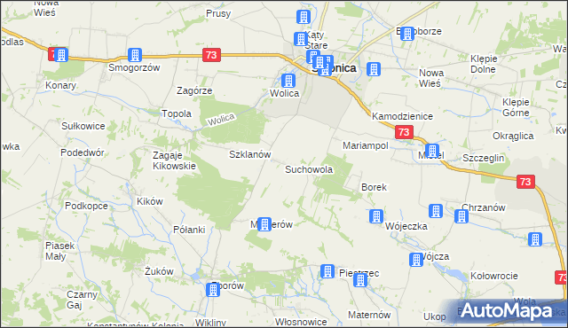 mapa Suchowola gmina Stopnica, Suchowola gmina Stopnica na mapie Targeo