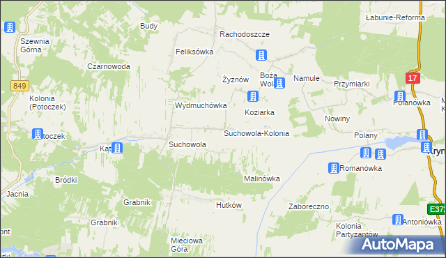 mapa Suchowola-Kolonia, Suchowola-Kolonia na mapie Targeo