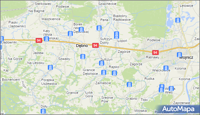 mapa Sufczyn gmina Dębno, Sufczyn gmina Dębno na mapie Targeo