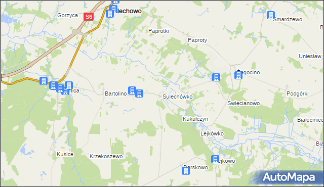 mapa Sulechówko, Sulechówko na mapie Targeo