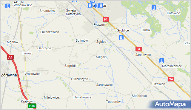 mapa Sulęcin gmina Siechnice, Sulęcin gmina Siechnice na mapie Targeo