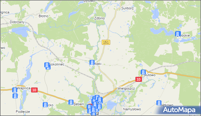 mapa Suliborek, Suliborek na mapie Targeo