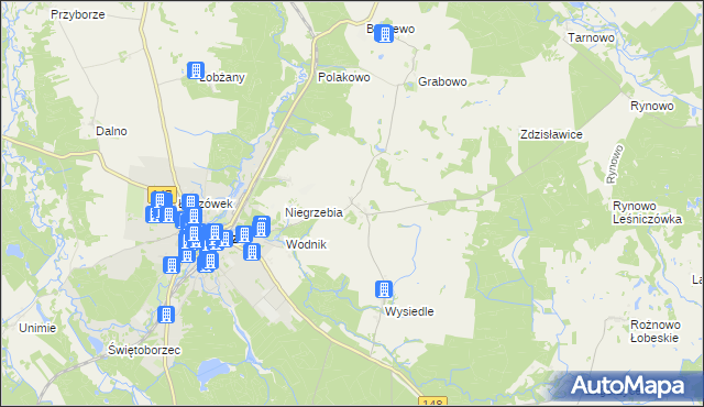 mapa Suliszewice gmina Łobez, Suliszewice gmina Łobez na mapie Targeo