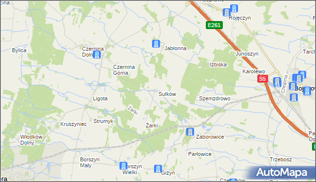 mapa Sułków gmina Góra, Sułków gmina Góra na mapie Targeo