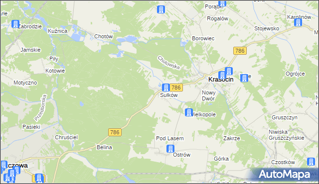 mapa Sułków gmina Krasocin, Sułków gmina Krasocin na mapie Targeo