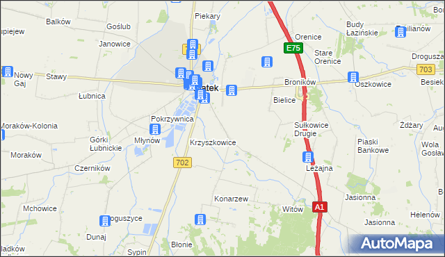 mapa Sułkowice Pierwsze, Sułkowice Pierwsze na mapie Targeo