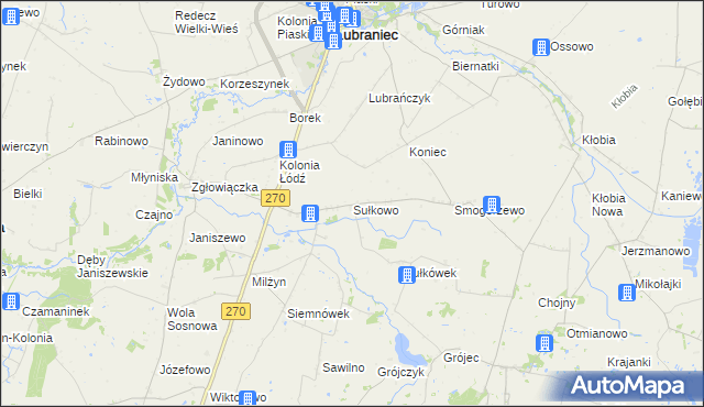 mapa Sułkowo gmina Lubraniec, Sułkowo gmina Lubraniec na mapie Targeo