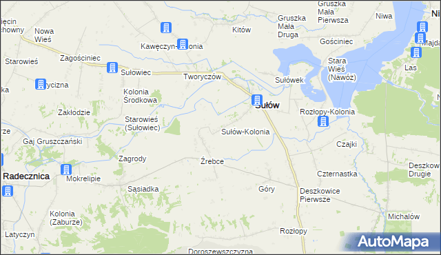 mapa Sułów-Kolonia, Sułów-Kolonia na mapie Targeo