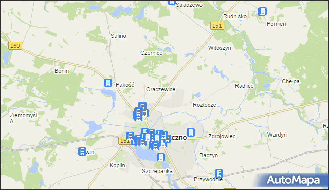 mapa Sułowo gmina Choszczno, Sułowo gmina Choszczno na mapie Targeo