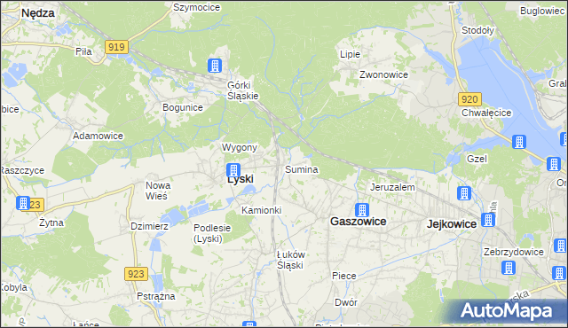 mapa Sumina, Sumina na mapie Targeo