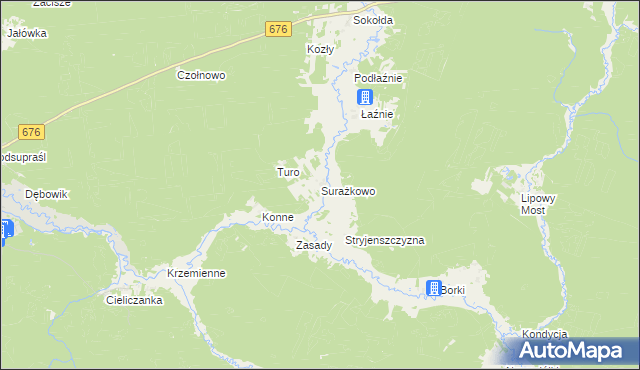 mapa Surażkowo, Surażkowo na mapie Targeo