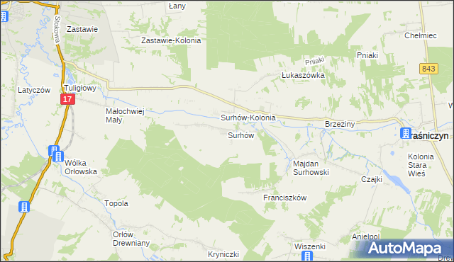 mapa Surhów, Surhów na mapie Targeo