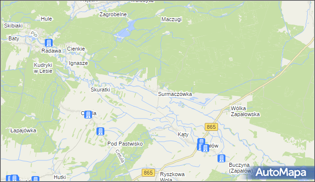 mapa Surmaczówka, Surmaczówka na mapie Targeo