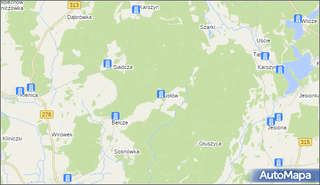 mapa Susłów, Susłów na mapie Targeo