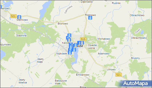 mapa Susz, Susz na mapie Targeo