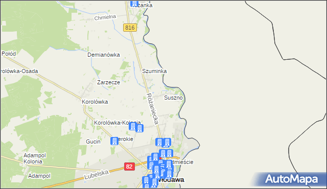 mapa Suszno, Suszno na mapie Targeo