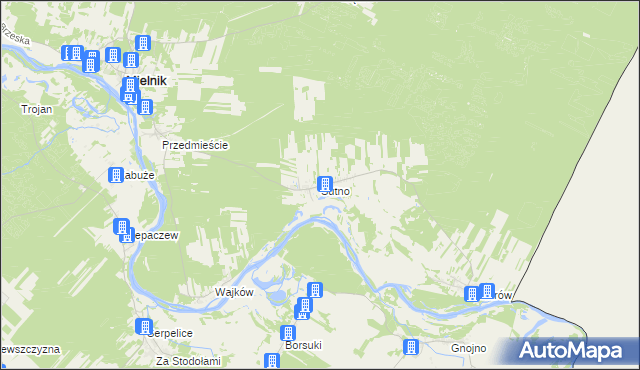 mapa Sutno, Sutno na mapie Targeo