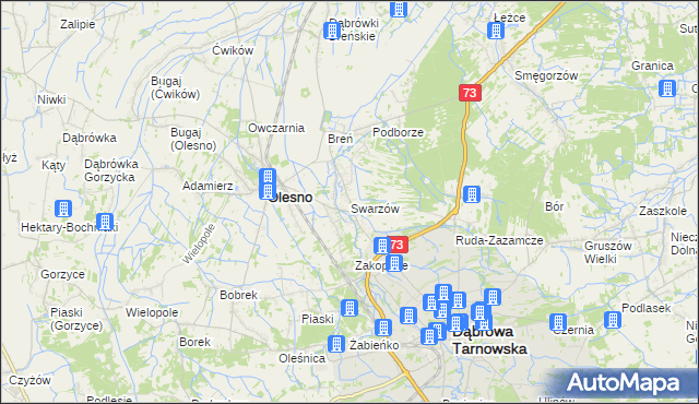 mapa Swarzów, Swarzów na mapie Targeo