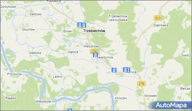 mapa Swarzynice, Swarzynice na mapie Targeo