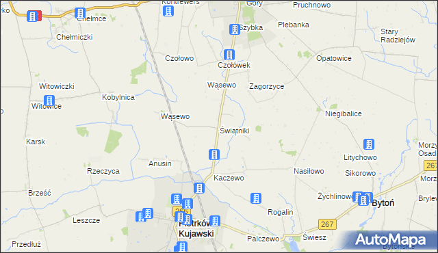 mapa Świątniki gmina Piotrków Kujawski, Świątniki gmina Piotrków Kujawski na mapie Targeo