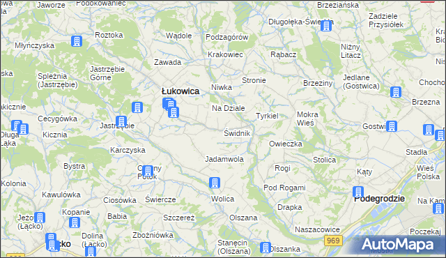 mapa Świdnik gmina Łukowica, Świdnik gmina Łukowica na mapie Targeo