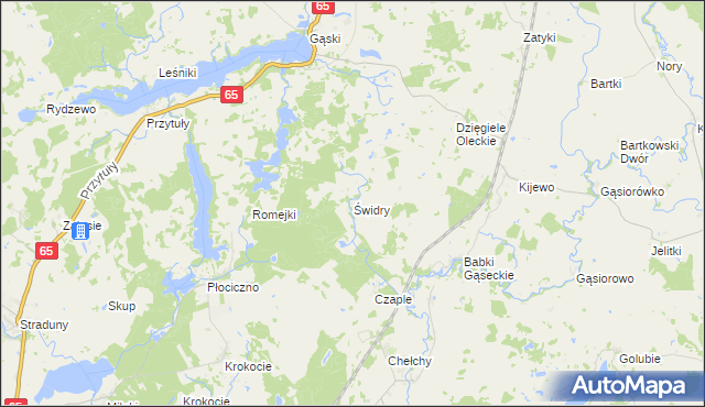 mapa Świdry gmina Olecko, Świdry gmina Olecko na mapie Targeo