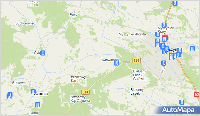 mapa Świdwiborek, Świdwiborek na mapie Targeo